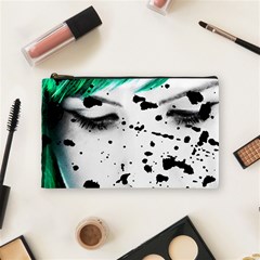 Beauty Woman Close Up Artistic Portrait Cosmetic Bag (medium)  by dflcprints
