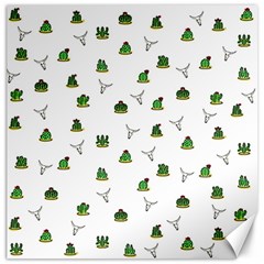 Cactus Pattern Canvas 16  X 16   by Valentinaart