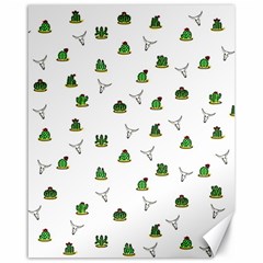 Cactus Pattern Canvas 16  X 20   by Valentinaart