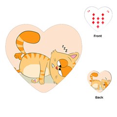 Even Cat Hates Monday Playing Cards (heart)  by Catifornia