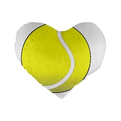 Tennis Ball Ball Sport Fitness Standard 16  Premium Flano Heart Shape Cushions by Nexatart