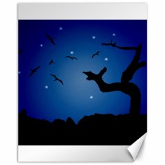 Nightscape Landscape Illustration Canvas 11  X 14   by dflcprints