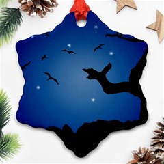 Nightscape Landscape Illustration Snowflake Ornament (two Sides) by dflcprints