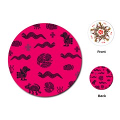Aztecs Pattern Playing Cards (round)  by ValentinaDesign