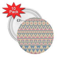 Blue And Pink Tribal Pattern 2 25  Buttons (10 Pack)  by berwies