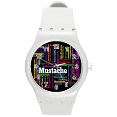 Mustache Round Plastic Sport Watch (m) by Mariart