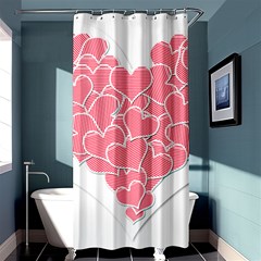 Heart Stripes Symbol Striped Shower Curtain 36  X 72  (stall)  by Nexatart