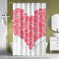 Heart Stripes Symbol Striped Shower Curtain 48  X 72  (small)  by Nexatart