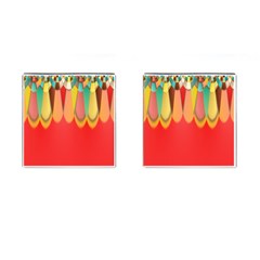 Colors On Red Cufflinks (square) by linceazul