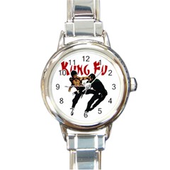 Kung Fu  Round Italian Charm Watch by Valentinaart