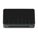 Heart Rate Line Green Black Wave Chevron Waves Memory Card Reader with CF Front