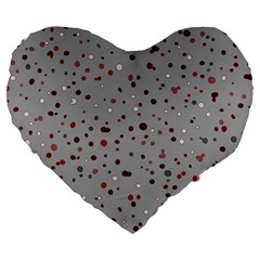 Dots Pattern Large 19  Premium Flano Heart Shape Cushions by ValentinaDesign