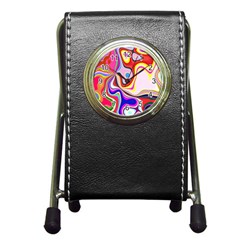 Colourful Abstract Background Design Pen Holder Desk Clocks by Nexatart