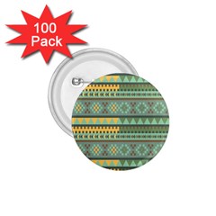 Bezold Effect Traditional Medium Dimensional Symmetrical Different Similar Shapes Triangle Green Yel 1 75  Buttons (100 Pack)  by Mariart