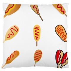 Hot Dog Buns Sate Sauce Bread Large Cushion Case (two Sides) by Mariart