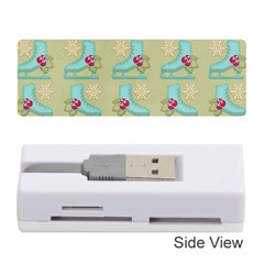 Ice Skates Background Christmas Memory Card Reader (stick)  by Mariart