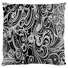 Black White Shape Large Flano Cushion Case (one Side) by Mariart