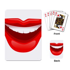 Smile Lips Transparent Red Sexy Playing Card by Mariart