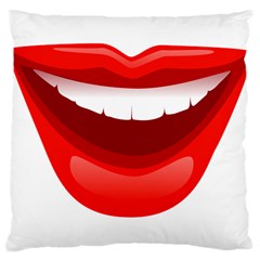 Smile Lips Transparent Red Sexy Large Cushion Case (one Side) by Mariart