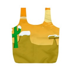 Sunrise Sunset Desert Sun Light Orange Ice Snow Full Print Recycle Bags (m)  by Mariart