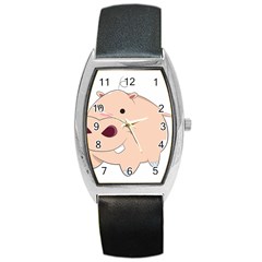 Happy Cartoon Baby Hippo Barrel Style Metal Watch by Catifornia