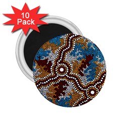 Aboriginal Art – Wetland Dreaming 2 25  Magnets (10 Pack)  by hogartharts