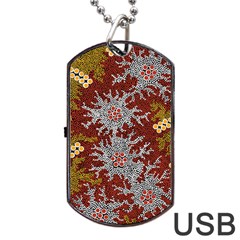 Aboriginal Art – Riverside Dreaming Dog Tag Usb Flash (one Side) by hogartharts