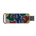 Aboriginal Art - Riverside Dreaming Portable USB Flash (Two Sides) Back