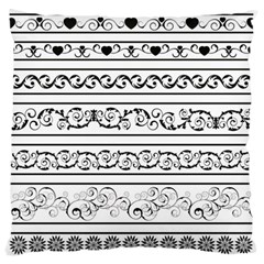 Black White Decorative Ornaments Large Flano Cushion Case (one Side) by Mariart