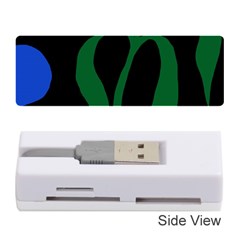 Flower Green Blue Polka Dots Memory Card Reader (stick)  by Mariart