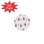 Insulated Owl Tie Bow Scattered Bird 1  Mini Buttons (100 pack)  Front