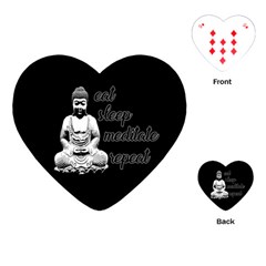 Eat, Sleep, Meditate, Repeat  Playing Cards (heart)  by Valentinaart