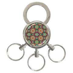 Jewel Tiles Kaleidoscope 3-ring Key Chains by WolfepawFractals