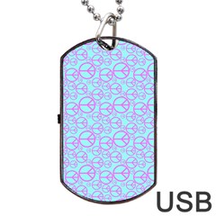 Peace Sign Backgrounds Dog Tag Usb Flash (two Sides) by BangZart