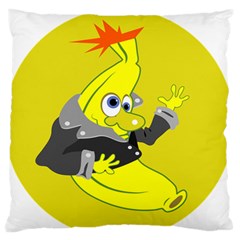 Funny Cartoon Punk Banana Illustration Large Flano Cushion Case (one Side) by BangZart