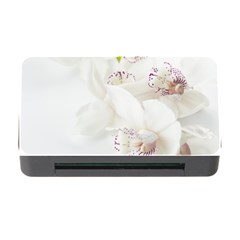 Orchids Flowers White Background Memory Card Reader With Cf by BangZart