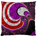 Fractal Art Red Design Pattern Large Flano Cushion Case (Two Sides) Front