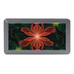Beautiful Red Passion Flower In A Fractal Jungle Memory Card Reader (mini) by jayaprime