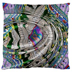 Water Ripple Design Background Wallpaper Of Water Ripples Applied To A Kaleidoscope Pattern Large Flano Cushion Case (two Sides) by BangZart