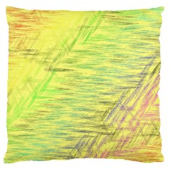 Paint On A Yellow Background                  Large Flano Cushion Case (two Sides) by LalyLauraFLM