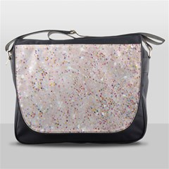 White Sparkle Glitter Pattern Messenger Bags by paulaoliveiradesign