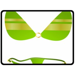 Green Swimsuit Fleece Blanket (large)  by BangZart