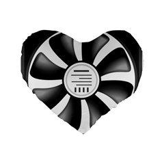 12v Computer Fan Standard 16  Premium Flano Heart Shape Cushions by BangZart