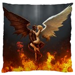 Angels Wings Curious Hell Heaven Large Flano Cushion Case (Two Sides) Front