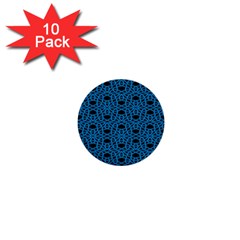 Triangle Knot Blue And Black Fabric 1  Mini Buttons (10 Pack)  by BangZart