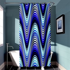 Waves Blue Shower Curtain 36  X 72  (stall)  by Colorfulart23