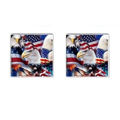 United States Of America Images Independence Day Cufflinks (square) by BangZart