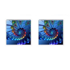 Top Peacock Feathers Cufflinks (square) by BangZart