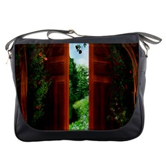 Beautiful World Entry Door Fantasy Messenger Bags by BangZart