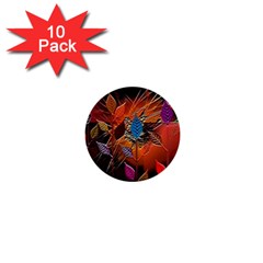 Colorful Leaves 1  Mini Buttons (10 Pack)  by BangZart